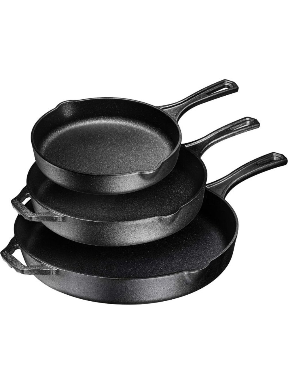 Set of 3 Pre-Seasoned Nonstick Frying Pans - 8, 10, & 12 Inch Oven Safe Skillets